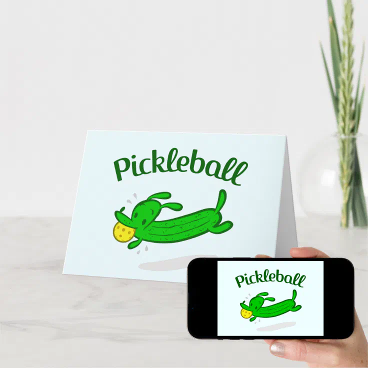Pickleball Greeting Card Pickles the Dog Zazzle