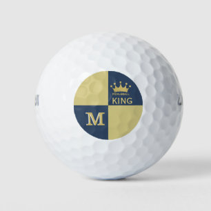 Pickleball Guy Golfer King Monogram Initial Name Golf Balls