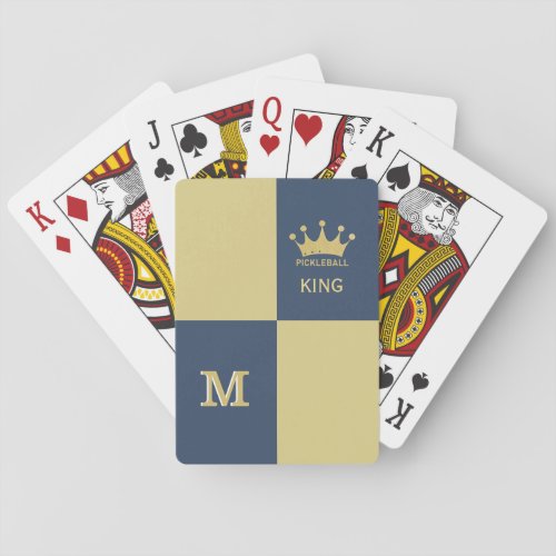 Pickleball Guy King Monogram Initial  Playing Cards