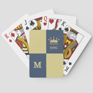 Pickleball Guy King Monogram Initial Poker Cards