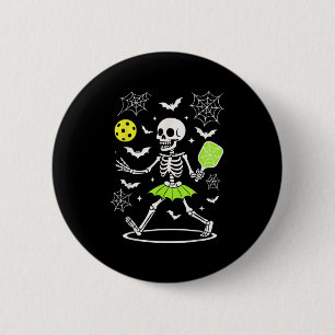 Pickleball Halloween Costume, Spooky Season Skelet Button