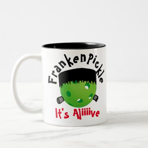 Pickleball Halloween _ FrankenPickle _ Its Alive Two_Tone Coffee Mug