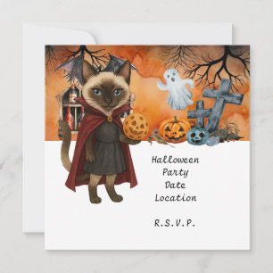 Pickleball Halloween Party for Cat lovers Invitation