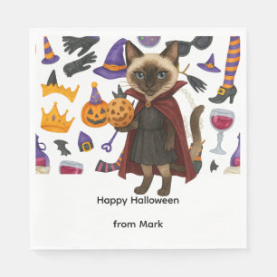 Pickleball halloween party for cat lovers  napkins