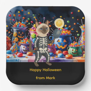 Pickleball halloween party for cat lovers  paper plates