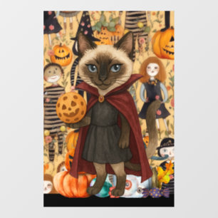 Pickleball halloween party for cat lovers wall decal