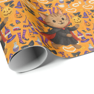 Pickleball halloween party for cat lovers  wrapping paper