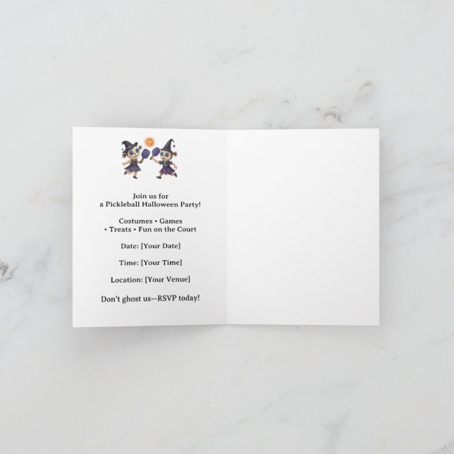  Pickleball Halloween Party  Invitation (Inside)