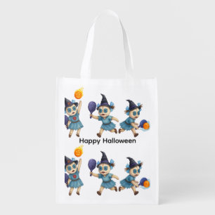 Pickleball Halloween themed for party Grocery Bag