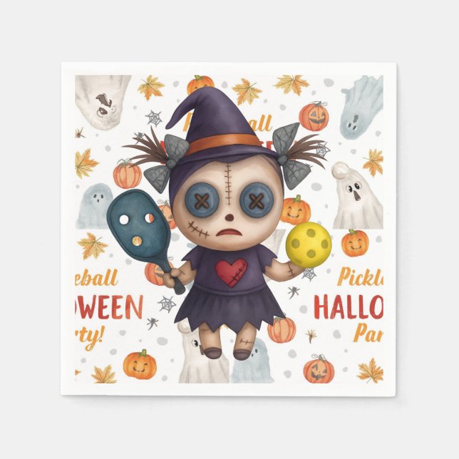 Pickleball Halloween themed for party  Napkins (Front)