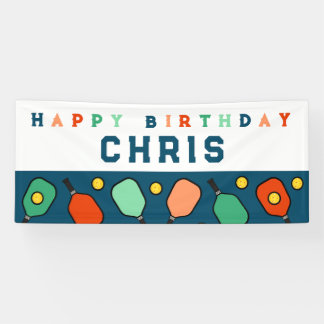 Pickleball Happy Birthday Banner