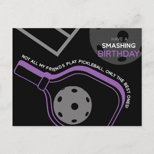 Pickleball Happy Birthday Black Customizable  Card