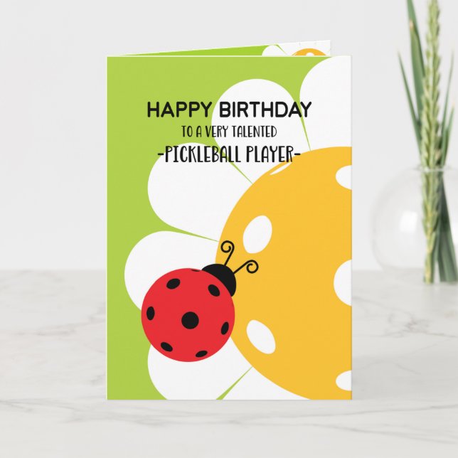 Pickleball Happy Birthday Customizable Card (Front)