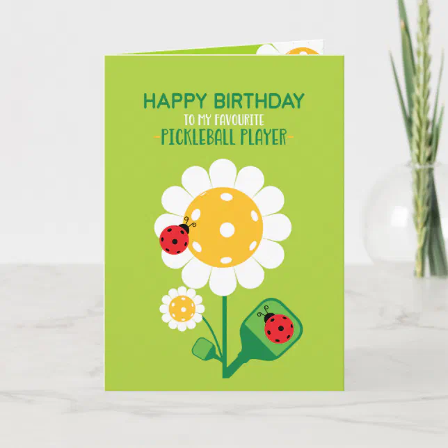 Pickleball Happy Birthday Customizable Card | Zazzle