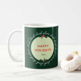 Pickleball Happy Holidays Custom Year Wreath Coffe Coffee Mug