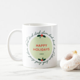 Pickleball Happy Holidays Custom Year Wreath Coffee Mug