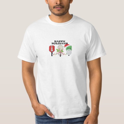 Pickleball Happy Holidays T_Shirt