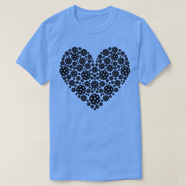 Pickleball Heart Black T-Shirt (Design Front)