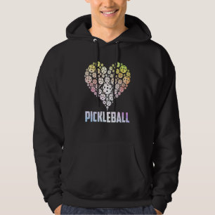 Pickleball Heart Colorful Paddle Sports Player Hoodie