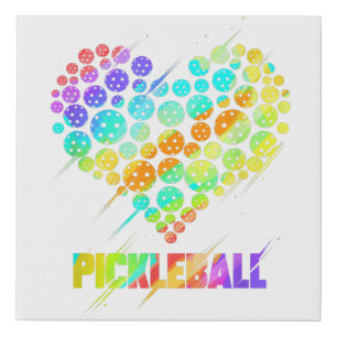 Pickleball Heart - Funny Colorful Paddle Sports Pl Faux Canvas Print