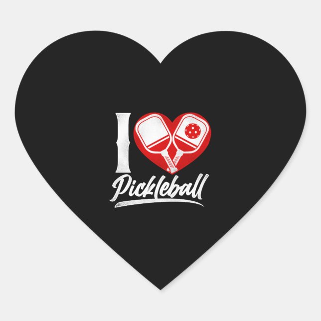 Pickleball Heart I Love Pickleball    Sticker (Front)