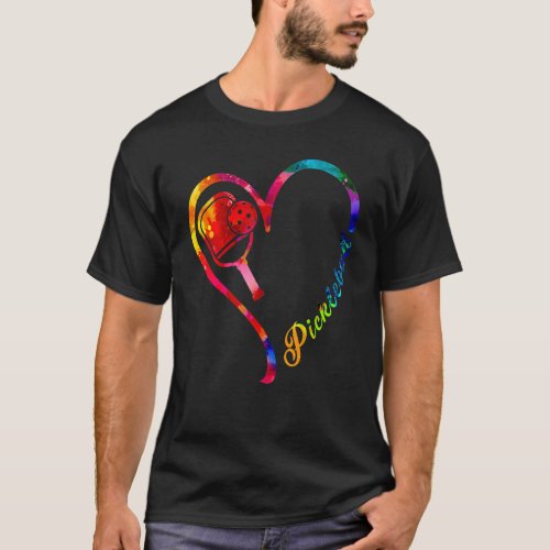 Pickleball Heart I Love Pickleball Tie Dye For Man T_Shirt