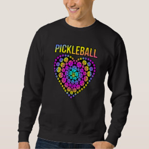 Pickleball Heart Paddle Sports Player Coach Graph Sweatshirt