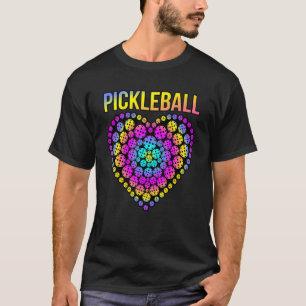 Pickleball Heart Paddle Sports Player Coach Graph T-Shirt