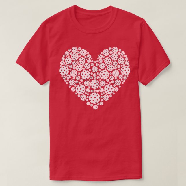 Pickleball Heart White T-Shirt (Design Front)