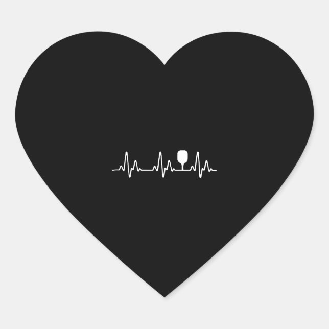 Pickleball Heartbeat 1 Heart Sticker (Front)