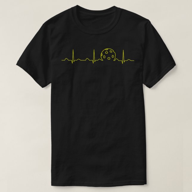 Pickleball Heartbeat , Funny Cute EKG Love Player  T-Shirt (Design Front)