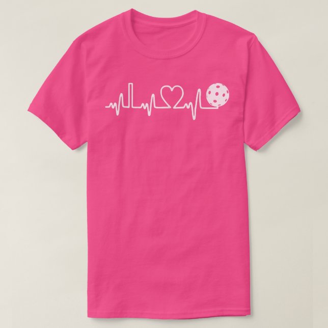Pickleball Heartbeat I Love Pickleball  T-Shirt (Design Front)