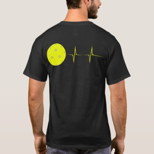 Pickleball Heartbeat MenWomen Tee Shirt _ Yellow