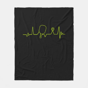 Pickleball Heartbeat T-shirt Fleece Blanket