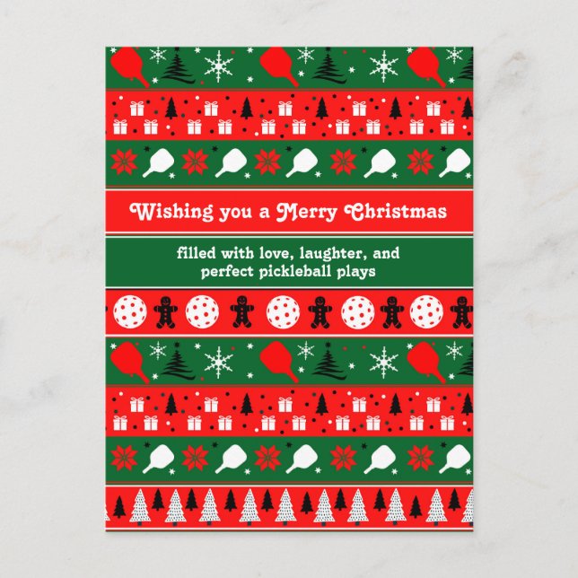 Pickleball Holiday Cheer Postcard (Front)