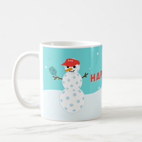 Pickleball Holiday Custom Humorous Snowman Mug