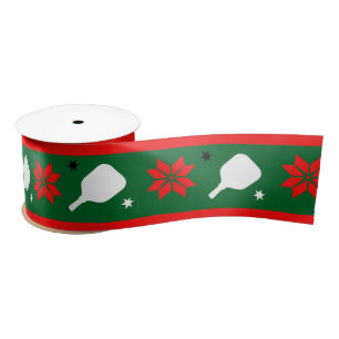 Pickleball Holiday Delight Satin Ribbon