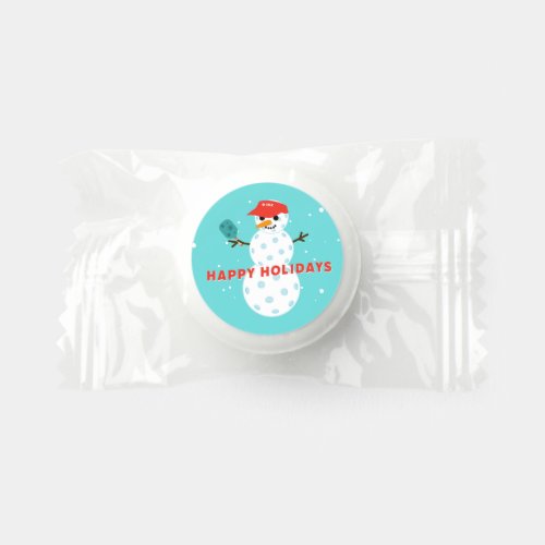 Pickleball Holiday Party Humorous Snowman Life Saver Mints