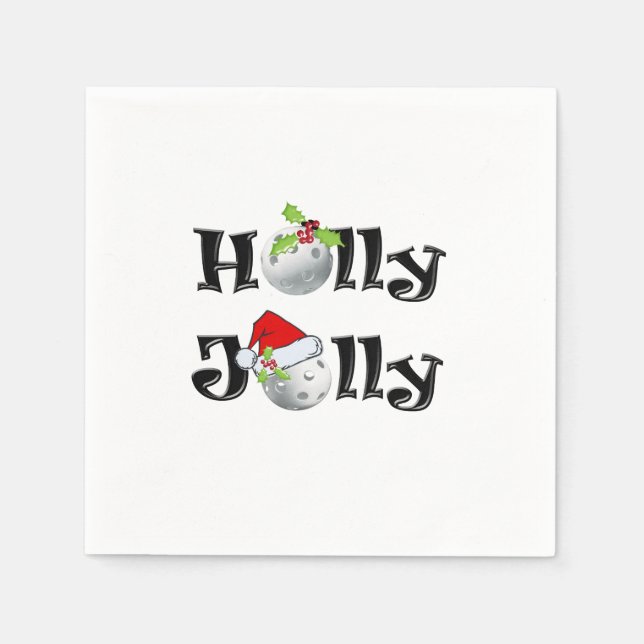 Pickleball-Holly Jolly Napkins (Front)