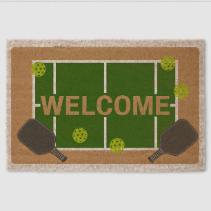 Pickleball Home Athlete Coach Paddle Club Gift Fiber Doormat