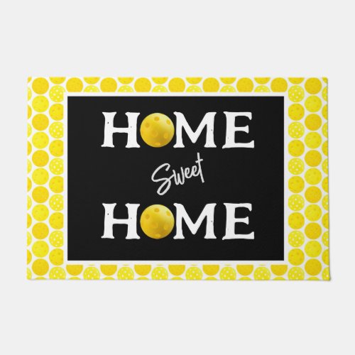 Pickleball Home Sweet Home Yellow Pickleballs  Doormat