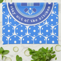 Pickleball - Stay out of my Kitchen! Swedish dishcloth | Blue & Yellow