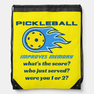 Pickleball Improves Memory Funny Questions Drawstring Bag