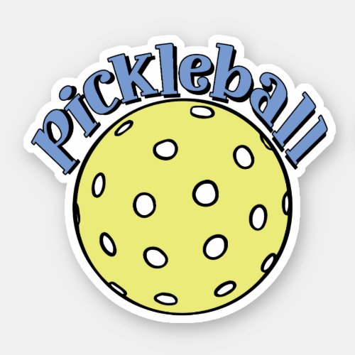 Pickleball in Blue with Yellow Ball Sticker
