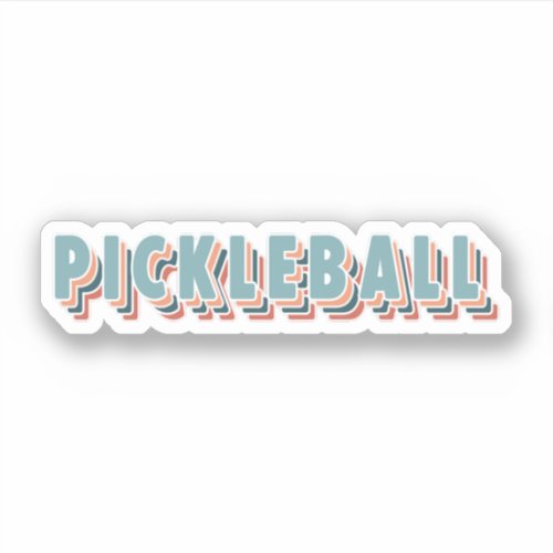 Pickleball in Colorful Multicolor Retro Typography Sticker