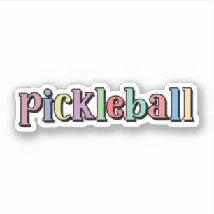 Pickleball in Colorful Multicolor Retro Typography Sticker