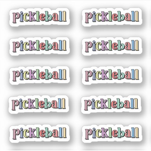 Pickleball in Colorful Multicolor Sticker Sheet