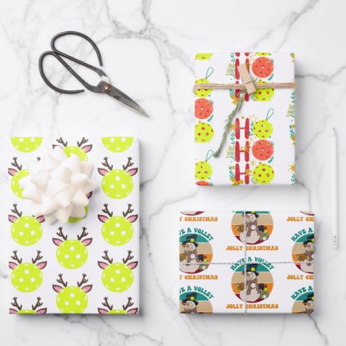 Pickleball Inspired Christmas  Wrapping Paper Sheets