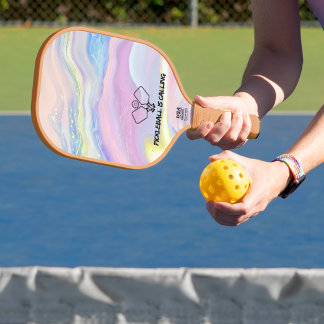 Pickleball is Calling Pastel Rainbow Paddle