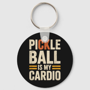 Pickleball Is Cardio Funny Player Humor Sarcastic Keychain